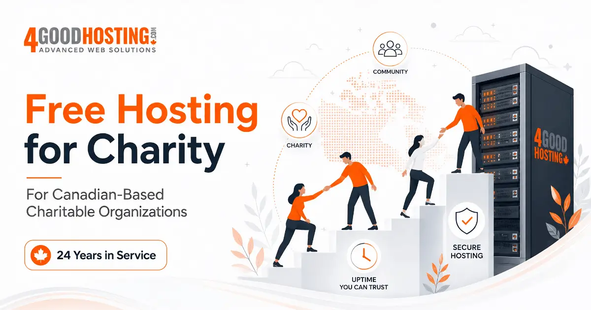 4GoodHosting Hosting for Charity program offering free Canadian web hosting to registered charitable organizations